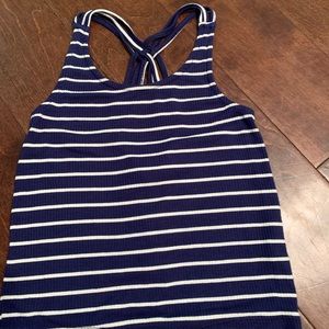 tillys blue striped tank top